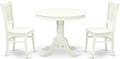 East West Furniture ANVA3-LWH-W 3 Piece Dining Room Furniture Set Contains a by EastWestFurniture