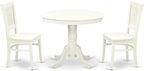 East West Furniture ANVA3-LWH-W 3 Piece Dining Room Furniture Set Contains a by EastWestFurniture