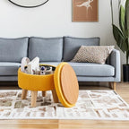 Wimarsbon Storage Ottoman, Modern Round Footrest - Image 5