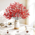 Uieke 15 Pcs Babys Breath Artificial Flowers Bulk Silk Red Faux Flowers Real Touch Gypsophila Bouquet for Christmas Halloween Home Wedding Decoration - Image 4