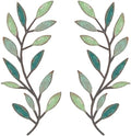 Zhengmy 2 Pcs Metal Leaf Wall Art Vine Branch Decor,Gradient Green by Zhengmy