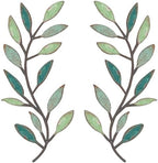 Zhengmy 2 Pcs Metal Leaf Wall Art Vine Branch Decor,Gradient Green by Zhengmy