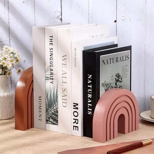 3 Set Pink Boho Shelf Decor Wood Arch Ends - Image 4