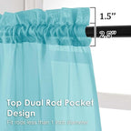 Aqua Sheer Valances for Windows 14 Inch Length 2 Pcs, Light Filtering Short - Image 3