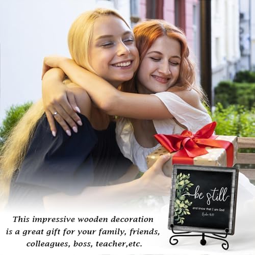 Home Decor, Farmhouse Be Still And Know That I Am God Shelf Decor For Living Room, Christian Gifts For Women Men, Entryway Tv Stand Fireplace Mantle Coffee Table Decoration (Still-13) - Image 6