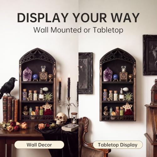 Crystal Shelf Display, Goth Room Decor, Trinket Shelf, Display Shelves - Image 7