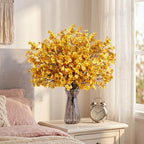 SITUMEIZI 6Pcs Artificial Baby's Breath Flowers 19.3 Inch Silk Gypsophila Bundles Real Touch Fake Flowers for Wedding, Home Decor, Fall Centerpieces DIY Floral Arrangement(Deep Yellow) - Image 3