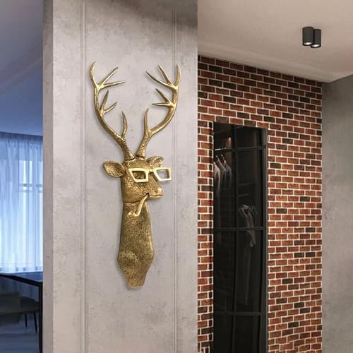 Joogour Head Wall Mount Decor,Resin Animal Sculptures，Art Deco Wall Hanging Decoration for Living Room Bedroom Officeroom Gift (Set of 5) - Image 4