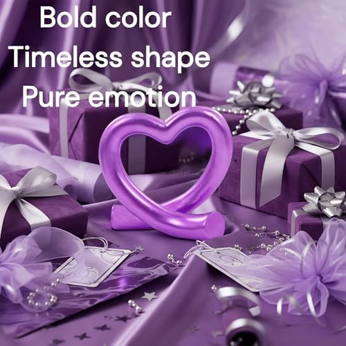 Lescafita Purple Heart Decor Sculpture, Artistic Abstract Love Statue Modern Home Decor Accent for Desk Shelf Coffee Table Room, Creative Unique Gift - Image 5