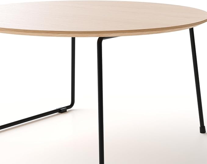 Modern Round Coffee Table 32 in, Acacia Wood Finish Living Room Table - Image 7