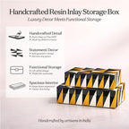 Handicrafts Home Black Large Decorative Storage Box With Lid, 10x6x2.5 In - Image 2