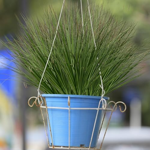 Ttranewsoo 12 Pcs 17 Inch Artificial Wheat Grass Plants, Fake Grass Greenery with Long Leaves, Faux Ornamental Fountain Grass for Outdoor Planters, Porch Pots, Patio and Home Decor - Image 5