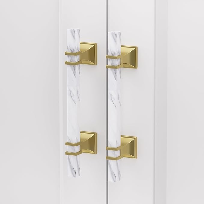 Rergy Cabinet Handles Marble Drawer Pulls and Knobs, T-Bar Hardware - Image 3