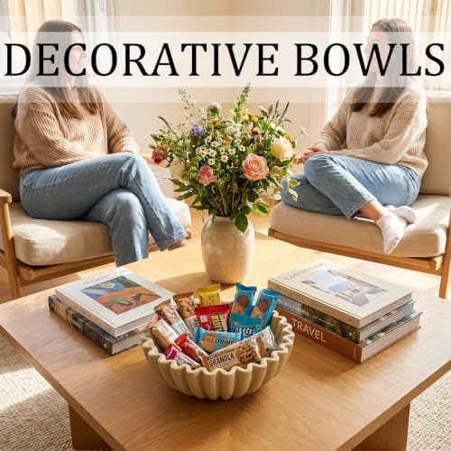 Decorative Bowls for Home Decor (Large Sandstone, 10''x 3'') - Image 5