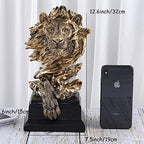 H&W Sandstone Lion Statue, The King of Beast, Collectible Figurines, Golden - Image 4