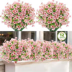 ATTGREAT Artificial Flowers for Outdoors UV Resistant, 12 Bundles(Pink) - Image 6