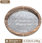 Hanobe Round Wood Decorative Tray: Rustic Wooden Tray for Coffee Table Farmhouse Centerpiece Mirror Candle Holder Vintage Mirrored Bar Plate Ottoman Topper for Home Decor Bathroom Kitchen - Image 4