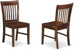 East West Furniture NDNO5-MAH-W 5 Piece Dining Room Table Set Includes a - Image 4