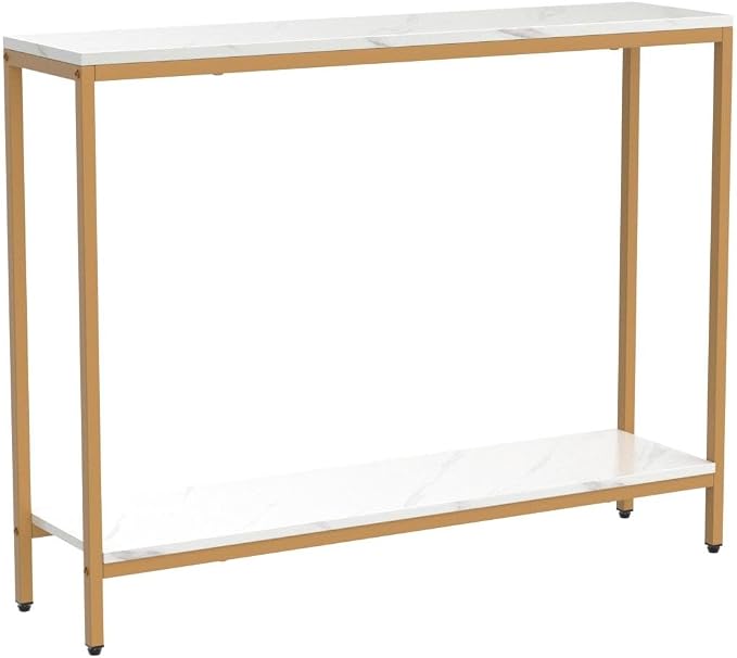 loglus Console Table for Entryway, Faux Marble MDF Indoors Sofa Table - Image 4