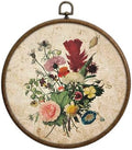 Vintage Floral Wall Decor, Printed Canvas Wall Hanging for Bedroom Kitchen Home Office, Round Decoration, Wall Art Bedroom, Living Room Wall Art, Dorm Decor, Circular Wall Hanging with Hooks,20 by Unknown