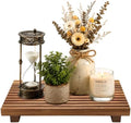 Acacia Wood Pedestal Stand Bathroom Tray Organizer Kitchen Counter Decor by Renawe