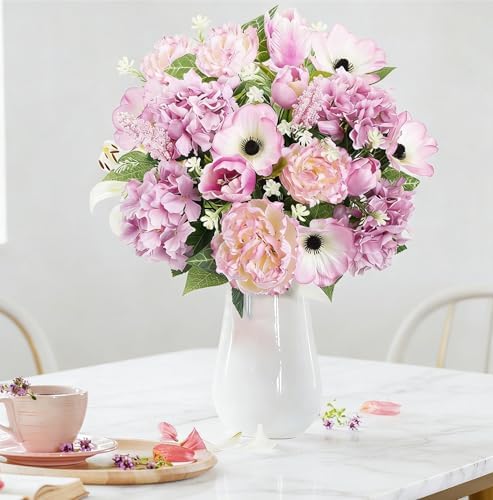 2 Pcs 18Inch Cemetery Flowers for Grave Fake Peonies - Image 5