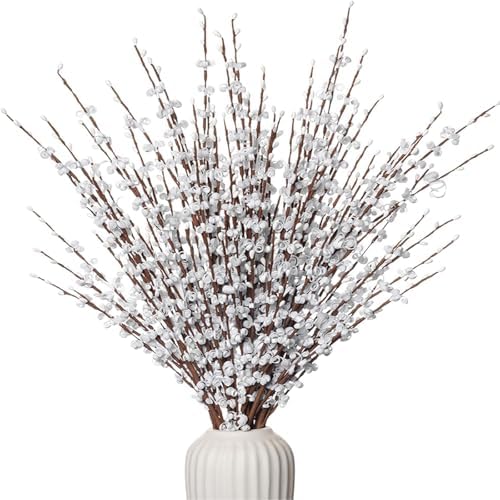 10Pcs White 29.5" Artificial Jasmine Flowers for Christmas DIY Wreath Decor by Wolpark