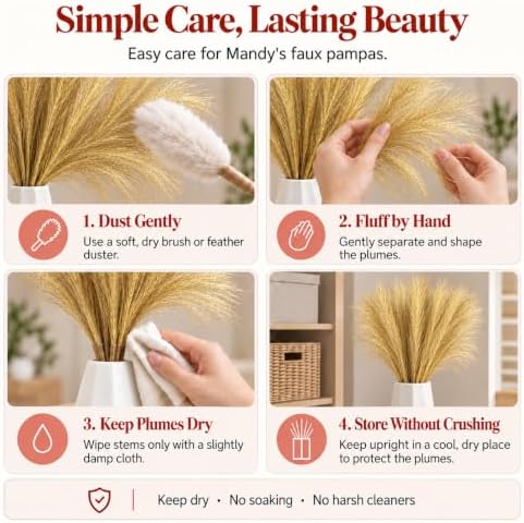 Mandy's 20 Stems Gold Silk Pampas Grass Bouquet - Image 6