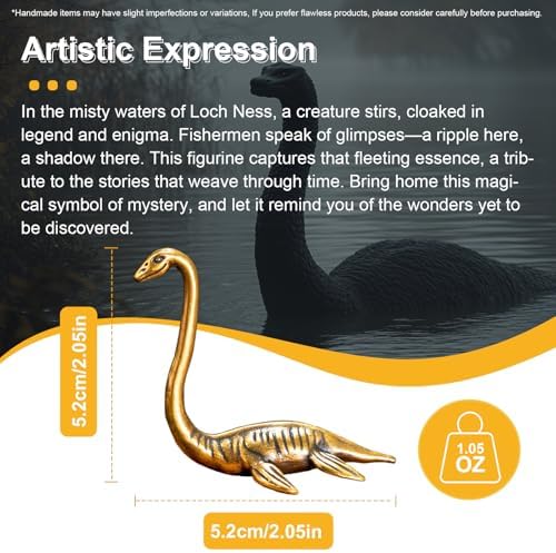 CHOVY 1PC Solid Brass Loch Ness Monster Figurine - Enigmatic Home Decor, Perfect Collectible Art Piece for Desk and Scene Decoration, Unique Craft for Mystical Vibes - Image 6
