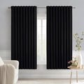 MIULEE Black Back Tab Blackout Curtains 52x63 Inches Long 2 Panels Set | Rod by MIULEE