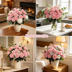 Kimura's Cabin 12pcs Real Touch Roses Artificial Flowers Lifelike Rose,Pink - Image 5