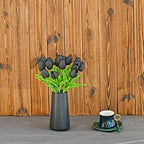 ONLY ART Artificial Black Tulips 20 Pcs – 13.5 Inch PU Faux Flowers with Bendable Stems for Home Décor, Wedding Centerpieces, DIY Floral Arrangements, New Year and Valentine's Day - Image 3