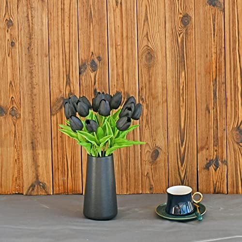 ONLY ART Artificial Black Tulips 20 Pcs – 13.5 Inch PU Faux Flowers with Bendable Stems for Home Décor, Wedding Centerpieces, DIY Floral Arrangements, New Year and Valentine's Day - Image 3