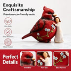 TOHLUCS Cardinal Bird Figurine with Angel, 5in Hand-Painted Resin - Image 6