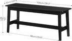 HOOBRO 39.3'' Bamboo Dining Bench, Farmhouse Kitchen Table Bench, Kitchen & - Image 3