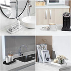 Gurygo 8" - Small Rectangular Vanity Tray for Bathroom - Ceramic Kitchen Soap Tray - Countertop and Vanity Tray - Comestic Holder Bathtub Organizer - Bathroom Tray, (White, Set/1) - Image 7
