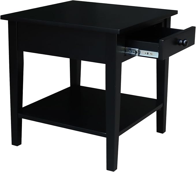 International Concepts Spencer Black Wood End Table - Image 8