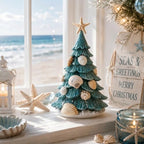 Vicenpal 8 Inch Coastal Christmas Tree Decor, Seashell Starfish Resin - Image 3