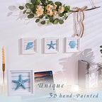 LODOCAVE Blue Seashell Starfish Coastal Wall Decor, 6.3"x6.3" - Image 2