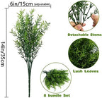 XLFAQXM Artificial Plants Flowers Grass Shrubs 8 Pack No Fade Faux Plastic Flowers Outdoor for Farmhouse Garden Porch Patio Indoor Wedding Decoration Greenery Fake Plants uv Resistant - Image 3