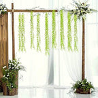 Artificial Vines, 10 Pack Hanging Ivy Fake Weeping Willow Greenery Leaves Plastic Plants Faux Garland Vine UV Resistant for Indoor Outdoor Garden Door Wall Baskets Wedding Party Decoration - Green - Image 2