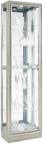 Pulaski Furniture Hardwood Side Entry Curio Cabinet in Platinum Silver Finish by Pulaski