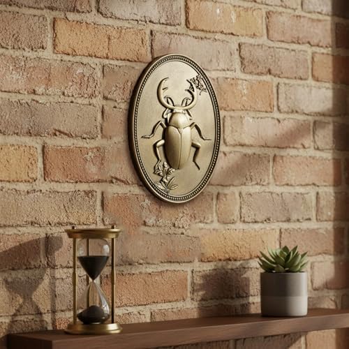 Newinhome Vintage Beetle Wall Sculpture, Antique Wall Decor, Ladybug Wall Decor, Hanging Decoration with Embossed Beetle Design, Vintage Decor for Living Room Bedroom and Hallway, Housewarming Gift - Image 5