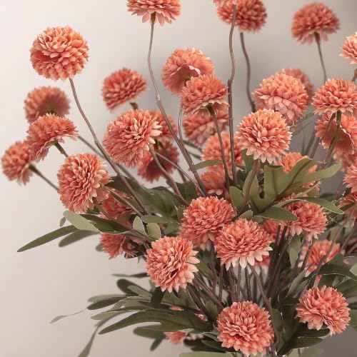 3PCS Mums Artificial Flowers with Vase - Small Silk Fake Flowers Suitable for Vase Bedroom Dining Room Living Rooms Decor Home Table Decor - Image 5