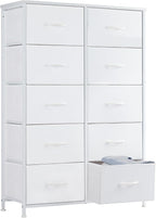 Sweetcrispy 10 Drawer Fabric Dresser Tall Chest Storage Organizer Tower by Sweetcrispy