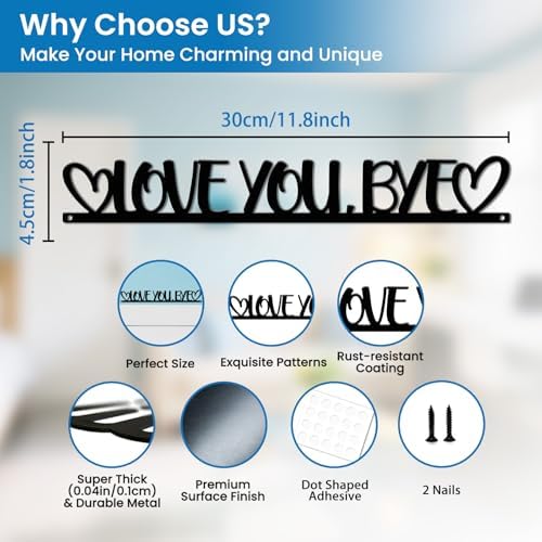 CUTHOLLOW Love You, Bye Door Topper Sign Metal Wall Art Decor - Image 2
