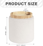 PINPLUS Round Storage Ottoman Boucle Ottoman - Image 2