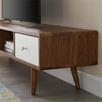 Modway Transmit 70" Media Console Wood TV Stand, 70 Inch, Walnut White - Image 6