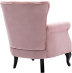 Mid Century Modern Accent Chair Upholstered Armchair Comfy Velvet Fabric Single - Image 8