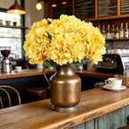Kimura's Cabin 6pcs Hydrangea Artificial Flowers Silk Hydrangeas,Yellow - Image 4